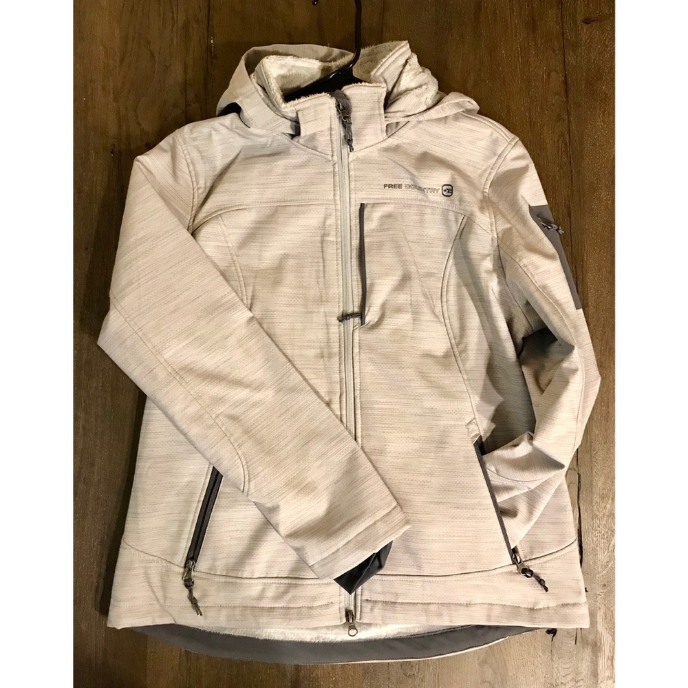 Free Country Faux Fur Lined Full Zip Rain Jacket